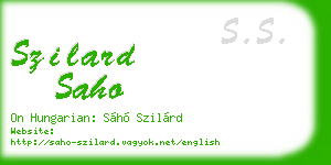 szilard saho business card